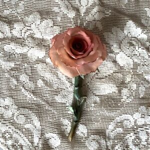 Vintage Capodimonte pink rose Carlo Lavastano